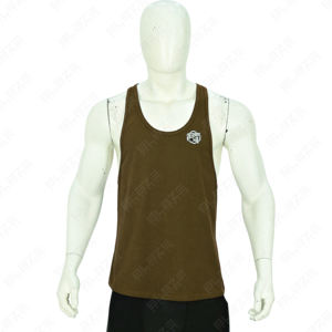 100% Cotton Top Style Gym Stringer Tank Top for Men OEM Logo Plain Sport Body Building Fitness Running Vintage Ringer Blank - Product Image 4