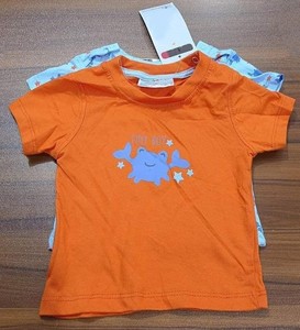 Venta de fábrica Camiseta de verano de cuello redondo de manga corta informal de algodón transpirable ecológica de punto para niños - Product Image 4