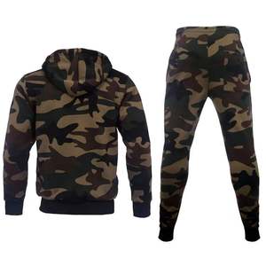 Camuflaje personalizado Hombres Elegantes chándales Casual cómodo ajuste Zip Up Sudadera con capucha y pantalón conjunto Atlético Fitness chándal hombres - Product Image 2