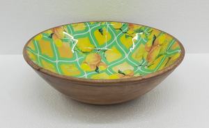 Tazón de cocina de madera y trabajo de Meena con diseño floral, cuenco de mesa de madera maciza de forma redonda de calidad de lujo, cuenco para servir hecho a mano - Product Image 3