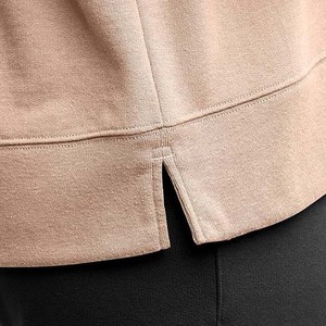 Streetwear Sweat-shirt femme tenue décontracté solide 100% coton respirant léger col rond manches longues Logo personnalisé - Product Image 5