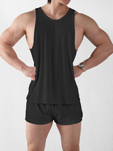 En stock, débardeur de sport pour homme en nylon, col rond, sans manches, maille, débardeur de fitness pour homme - Product Image 3