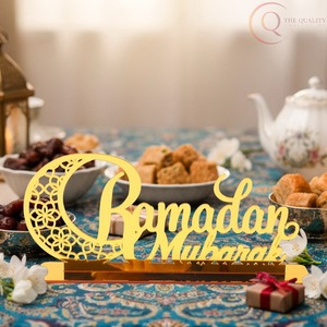 Calendrier de table en métal artisanal pour le Ramadan, décoration de bureau festive |   Étanche et durable, ajoute un charme spirituel - Product Image 5