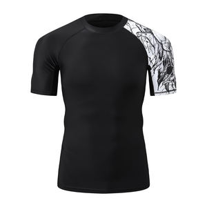 เสื้อยืดแขนยาวผู้ชายระเหิดแบบกําหนดเองยามเร่งเสื้ออัดยามผื่นโพลีเอสเตอร์ - Product Image 2