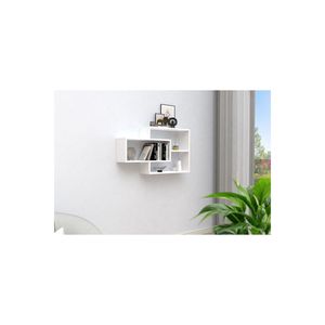 KARO ชั้นวางของติดผนังห้องนั่งเล่นสามชั้นสีขาวซันตาลัม (104x20x59 ซม.) - Product Image 2