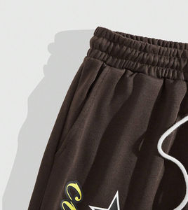 Pantalons en molleton de qualité supérieure pour hommes, lavés à l'acide, amples, décontractés, à jambes larges, style streetwear - Product Image 4