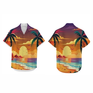OEM/ ODM Chemises hawaïennes de plage pour hommes à imprimé floral Aloha personnalisé à manches courtes pour les vacances Tropical Resort - Product Image 3
