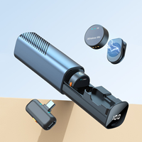 Individuelles Logo/Verpackung verfügbar: Magnetisches kabelloses Lavalier-Mikrofon, Mini-Rundknopf-Ansteckmikrofon mit Ladeetui für Smartphones