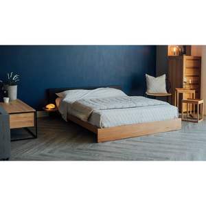 Cama con plataforma de madera de teca minimalista - Product Image 1