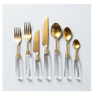 Ensemble de 4 couverts en acier inoxydable avec utilisation en plaqué or rose pour la cuisine, le restaurant et la maison - Product Image 6