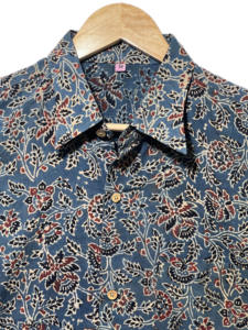 Chemise à manches longues pour homme en coton 100% de haute qualité, imprimée à la main, motif floral, respirante, fabriquée en Inde - Product Image 2