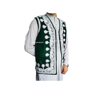 Gilet sans manches traditionnel afghan fait main pour homme, style ethnique et culturel, idéal pour mariages, festivals, tenue d'été respirante pour l'extérieur - Product Image 1