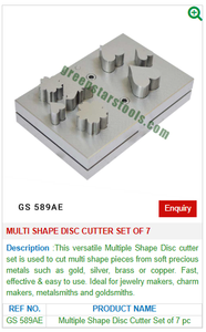 Juego DE CORTADOR de disco de forma múltiple de 7 herramientas de joyería GS 589AE para herramientas de joyería - Product Image 2