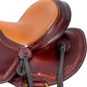 Selle de cheval sauteuse en cuir de couleur personnalisée connue sous le nom de selle de course de chevaux selles de cheval synthétiques - Product Image 4