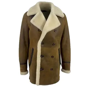 Mid-length Thickened Natural Sheepskin Lapel Home Casual Jacket Factory Direct Sales Tyler's Distressed Shearling Trench Coat