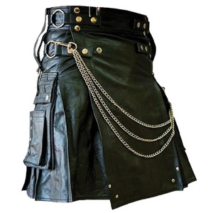 Kilt hybride écossais pour homme en cuir noir Kilt gothique - Product Image 2