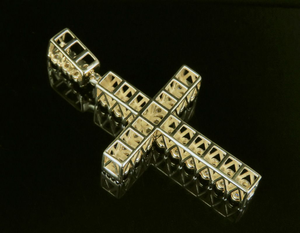 Unisex <b>Silver</b> Moissanite Diamond <b>Cross</b> Pendant Gold Plating Hip Hop Style Religious Iced Out Jewelry - Product Image 5