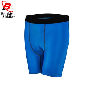 Short de compression de gymnastique taille moyenne personnalisable pour hommes pantalon de course à pied à motif solide pour l'entraînement sportif et le fitness - Product Image 1