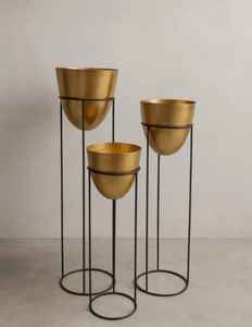 Ensemble de 3 supports de plantes en fer forgé modernes, finition cuivre, hauteur 36 pouces, résistants à la rouille et légers - Product Image 5