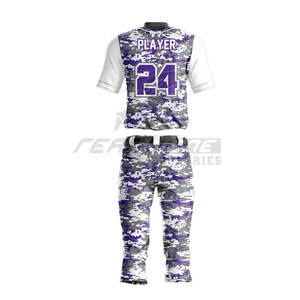 Conjunto de pantalones de camisetas de béisbol y softbol hecho a medida de secado rápido Uniformes OEM transpirables y bordados - Product Image 3