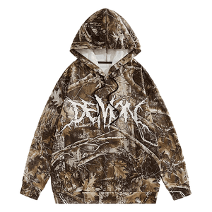 Sudadera con capucha para hombre con estampado digital de jungla de árbol real personalizada, sudadera de algodón de lujo en blanco de gran tamaño y peso - Product Image 1