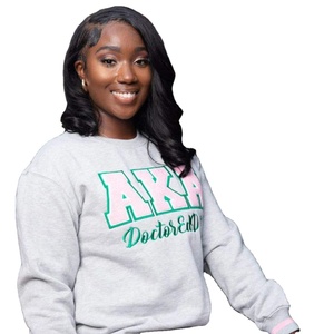 Unisex Stylish <b>Grey</b> Varsity <b>Sweatshirt</b> Premium Quality Greek Life Apparel Winter Sorority <b>Sweatshirt</b> Front Logo AKA-Unisex Fit - Product Image 4