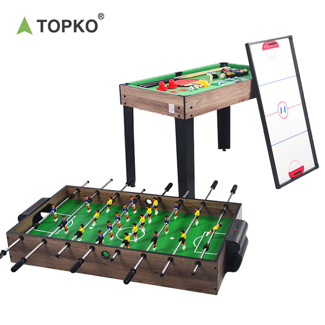 TOPKO High Quality Multi-Game Table Billiards, Ice Hockey, Table Tennis, Football 4 in 1 Multifunction Table