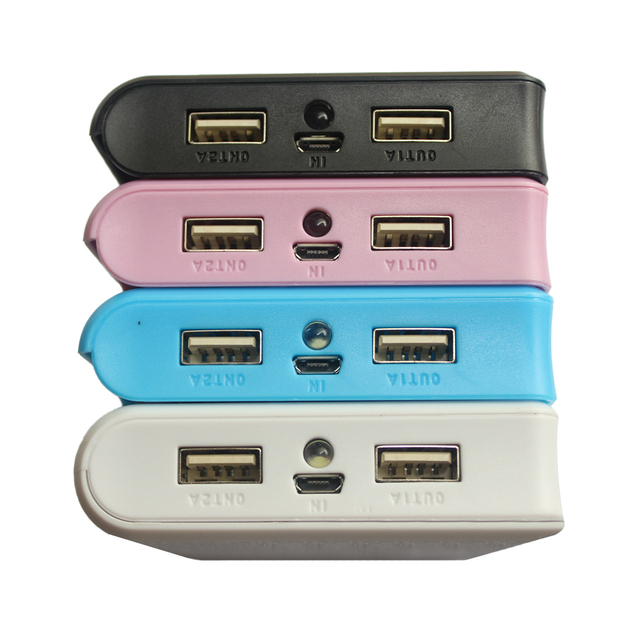 4x 6x 18650 Battery Charge Storage Box 5V 2A Dual USB DIY Power Bank Case For Android Micro USB Interface For Smart Phones