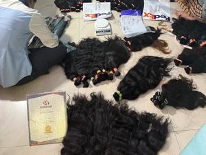 Extensions de cheveux humains vierges indiens, ondulations profondes lâches, pointes pleines, double trame machine, style noir, toutes couleurs, en vrac - Product Image 3
