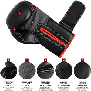 Guantes de Boxeo de Cuero para Principiantes - Construcción Ligera y Flexible con Correa de Muñeca Ajustable y Opciones Personalizables - Product Image 5