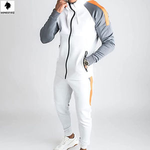 Vente en gros de survêtement de sport décontracté pour hommes, décoration de jogging en laine à bas prix, taille élastique, entraînement, style avant plat - Product Image 3