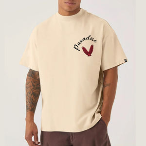 100% coton plaine surdimensionné respirant matériel hommes t-shirts nouveauté vêtements d'été hommes bouffée imprimé décontracté t-shirts - Product Image 1