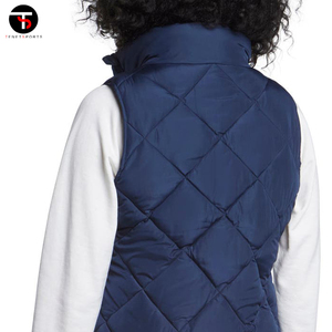 เสื้อกั๊กขนเป็ดของผู้หญิงระบายอากาศได้ดีเสื้อไนลอนโพลีเอสเตอร์แขนกุดทำจากผ้าคอตตอนสำหรับฤดูหนาว - Product Image 6