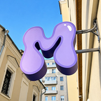 Enseigne lumineuse LED personnalisée pour hôtel, lettres en métal 3D en acrylique, étanches, pour l'extérieur, signalétique d'entrée
