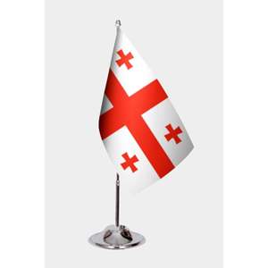 Drapeaux de table de Géorgie imprimés numériquement avec mât en aluminium - Product Image 1