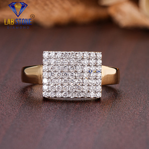 Anillo de oro amarillo con diamante de corte redondo TDW 0,65 de Lab-Stone/Anillo de diamantes de lujo/Color DE LA EF-VS - Product Image 1