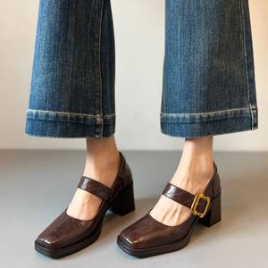 Sandalias de Tacón Alto de Moda para Mujer, de Alta Calidad, de Cuero Genuino, Versátiles, Cómodas e Informales - Product Image 4