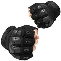 Gants de moto sans doigts pour hommes avec demi-doigt dur pour la course cycliste équipement de protection pour motocross sport écran tactile en cuir