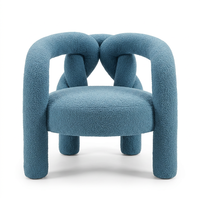 Fauteuils de salon en tissu Teddy avec base tubulaire, importés de Chine, pour les zones de réception, au-dessus de fauteuils d'hôtel modernes