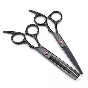 6.0 inch black New Professional Hairdressers Hair Scissors Japan 440C Barber Big Cutting Scissors Thinning Shears Hair Clipper