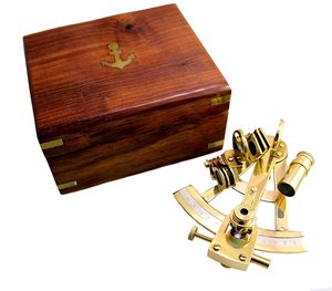 Brass <span class=keywords><strong>Kelvin</strong></span> và Hughes với Glass Top hộp gỗ thủ công mỹ nghệ kim loại trang trí nội thất Antique Hàng Hải sextant hải lý Quà Tặng - Product Image 3