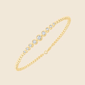 Pulsera de Diamantes Cultivados en Laboratorio con Engaste de Media Corona, 0.54 Quilates, F+-VS, Fabricada en Oro Sólido de 14K, Producto Genuino - Product Image 3