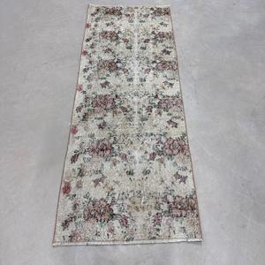 Turkish Vintage Rug, 2.3x6.1 ft <b>Runner</b> Rug, <b>Red</b> Brown Plants & trees Rug - Product Image 1