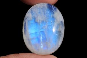 Piedra Lunar Arcoíris Blanca y Azul, Forma Ovalada, Tamaño 20x16x7 MM, Alta Calidad, Personalizable, Joyería Manual con Gemas Sueltas - Product Image 3