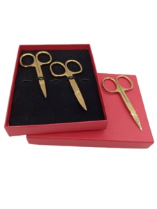 New Arrival Professional Gold Plasma <b>Mini</b> Eyebrows Scissor Sharp Straight Blade Stainless Steel Your Own Custom Logo Color - Product Image 6