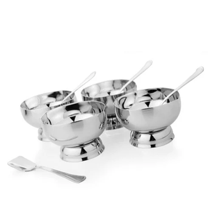 ชุดชามใส่ไอศกรีมสแตนเลสสำหรับเครื่องล้างจานผลไม้พุดดิ้งเครื่องครัวปลอดภัยใช้ชามใส่ครีมชามใส่ของว่าง - Product Image 1