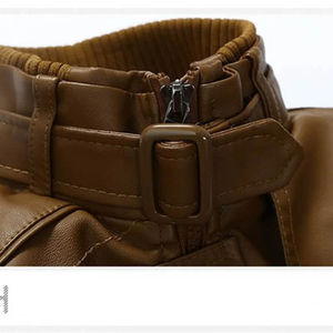 Veste imperméable à logo personnalisé Streetwear OEM Veste en cuir à fermeture éclair de haute qualité pour hommes - Product Image 6