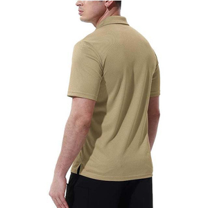 เสื้อโปโลชายแขนสั้นคุณภาพสูง สีพื้น มีกระเป๋า สไตล์ลำลอง ทรงปกติ สีเบจ ลดราคา - Product Image 4