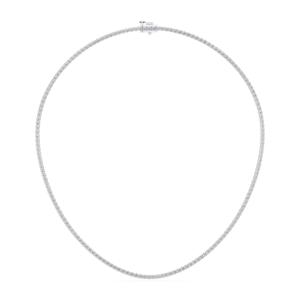 12.00 Carat E-F/VVS-VS Moissanite Round Cut Diamond Classic <b>Tennis</b> <b>Necklace</b> 17 Inch 925 <b>Silver</b> for Her - Product Image 1