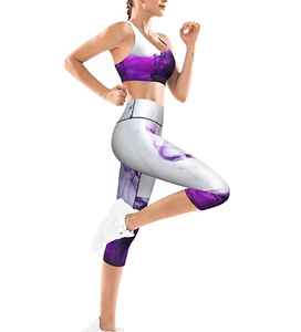 ชุดออกกำลังกายผู้หญิงแบบรัดรูป เสื้อครอปฟิตเนสน้ำหนักเบาและกางเกงเลกกิ้งแบบแคปรี ชุดโยคะ ชุดกีฬาผู้หญิง - Product Image 6